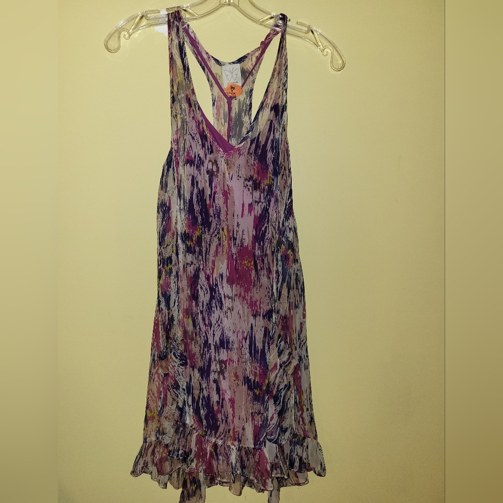 Ella Moss Abstract Silk Racerback Dress